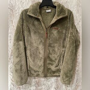 Women’s Olive Green Plush Full-Zip Jacket